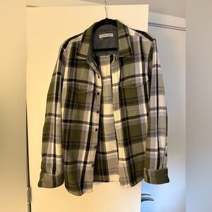 Outerknown Blanket - Shirt Olive and White Plaid